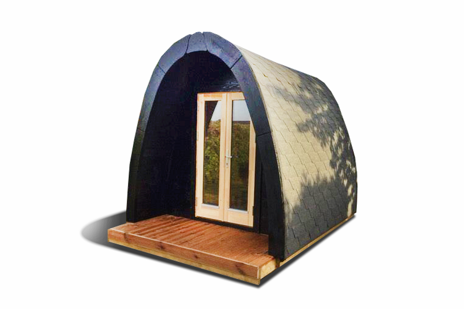 Insulated camping Pod 2,4 m x 4 m/4.8m