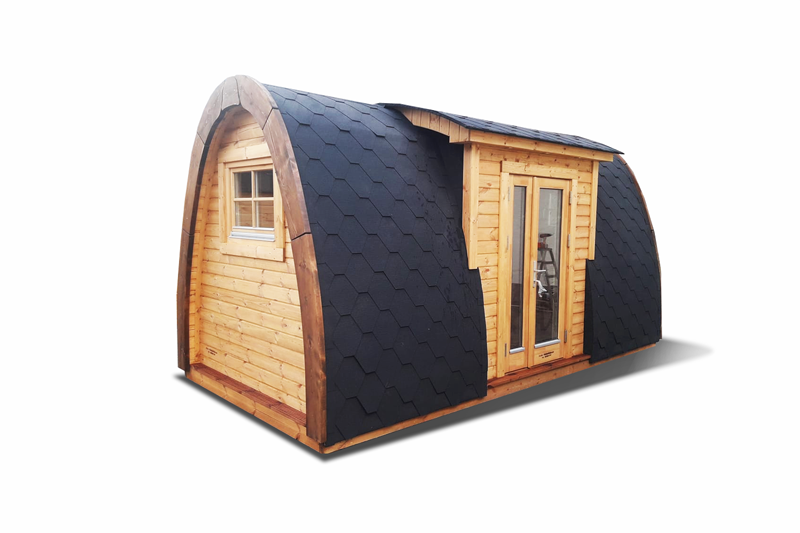 Insulated camping Pod 2.4 m x 6.0 m (with side entrance)