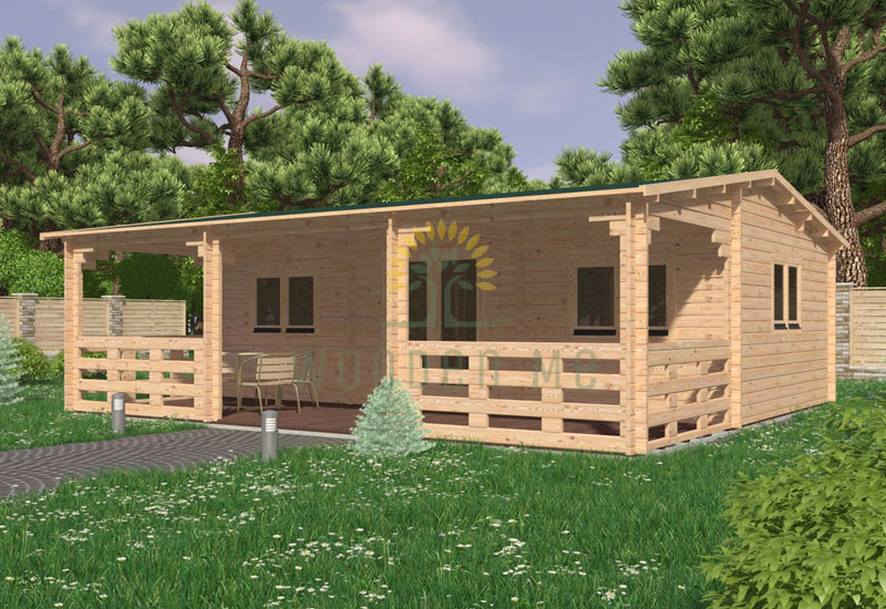 Wooden house ALMA 7m x 8m, 44 mm