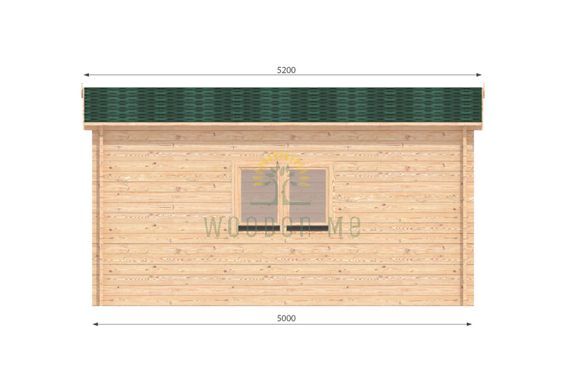 Wooden garage 5m x 5m, 44mm _ left side