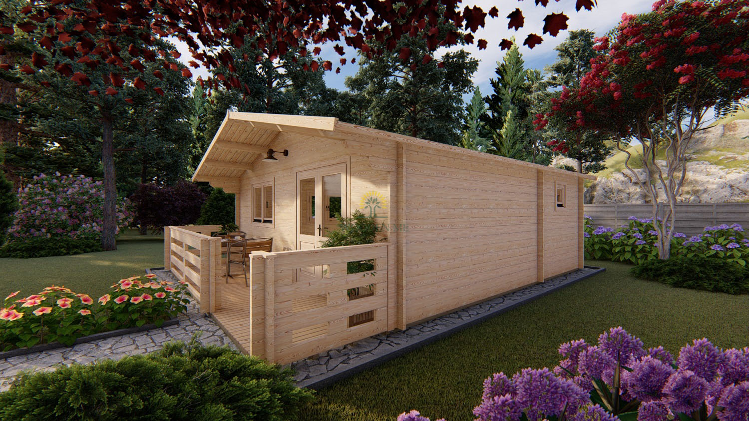Wooden house LINUS 6m x 6m + WC, 44mm