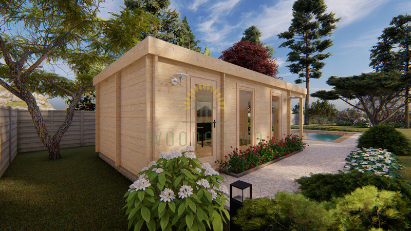 Wooden cabin RICO 4.04m x 7.8m, 44 mm