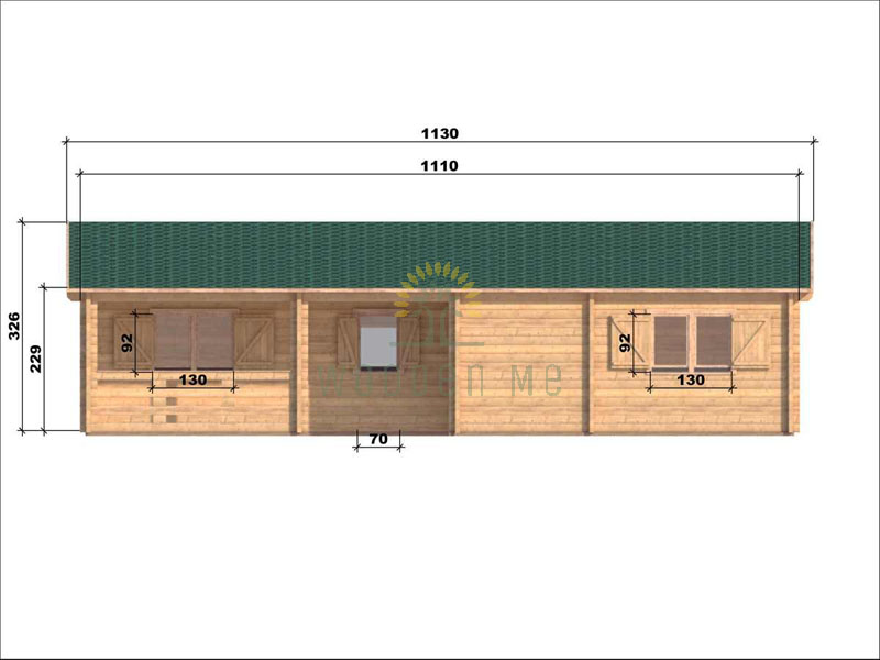 Wooden house Markus 7,1 x 11,1 68 mm_front