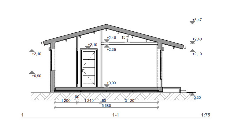 Wooden cabin Lavande A 570 cm x 500 cm (23.5 m²)