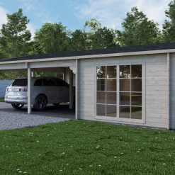 Tivoli - Double carport with shed (5,95 m x 7.5m), 44mm