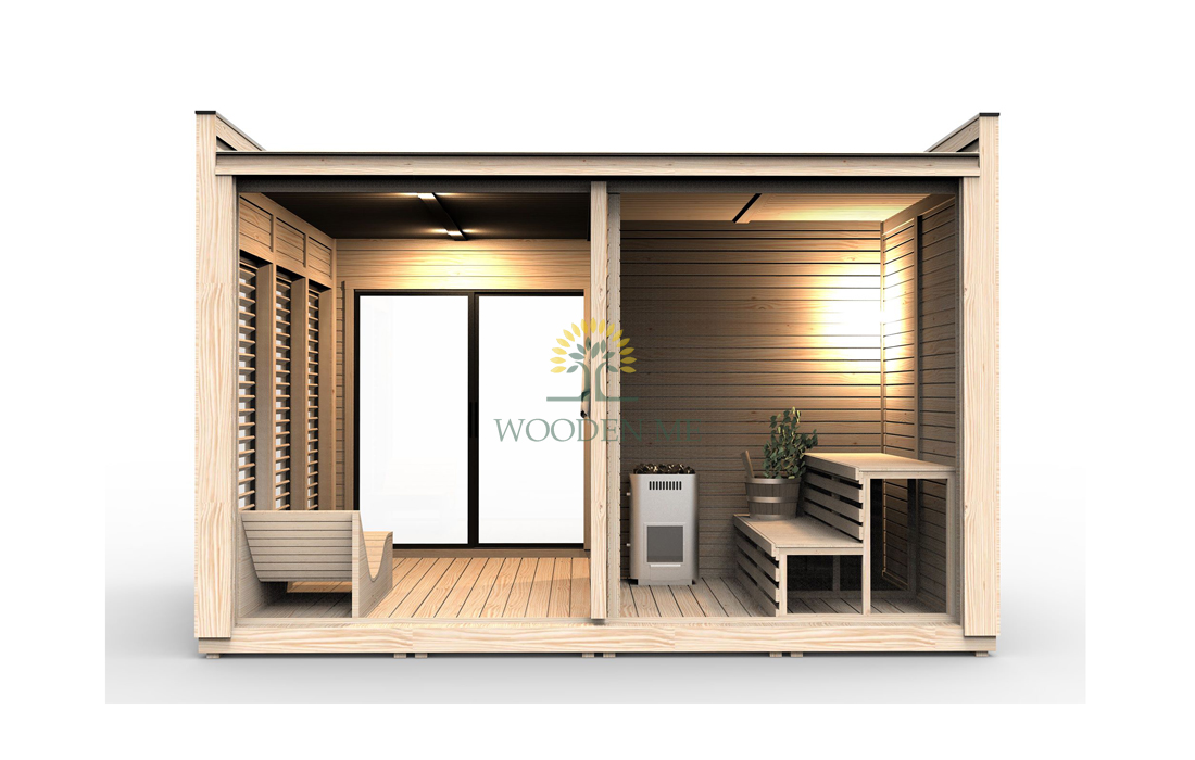 Sauna 3m x 4m, Modular Sauna , prefabricated sauna cabin
