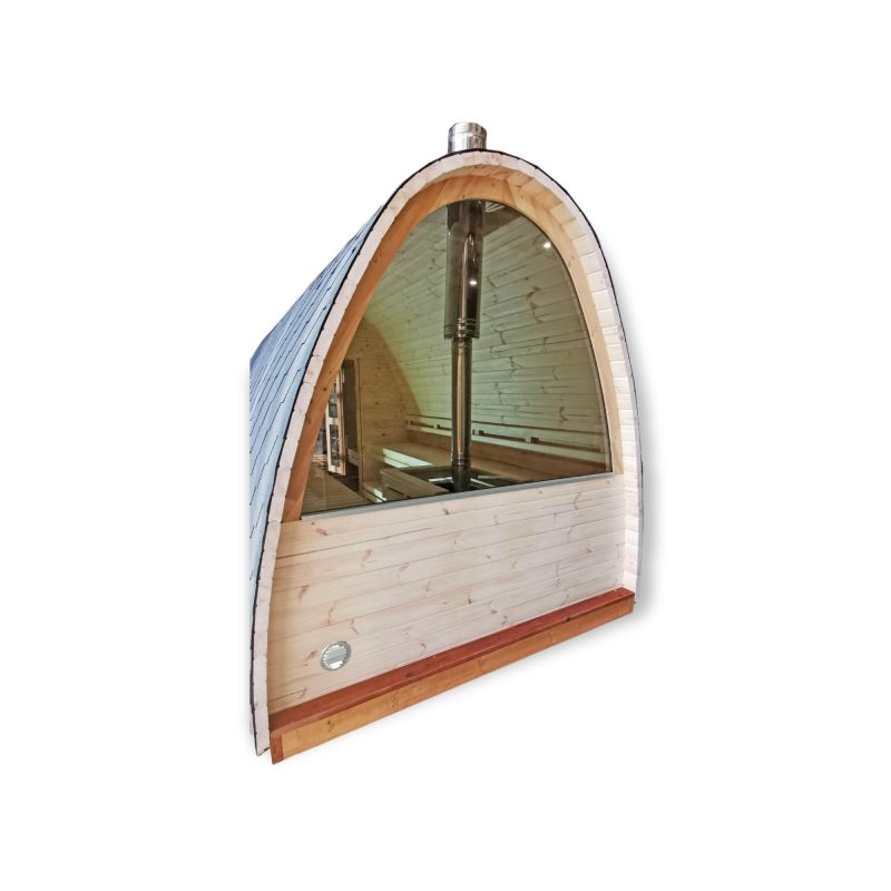 Half panorama window for sauna / camping pod